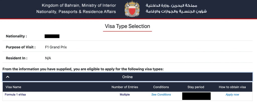 F1 Visa Bahrain Application